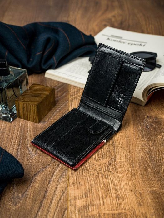 poziomy portfel męski ze skóry naturalnej - rovicky