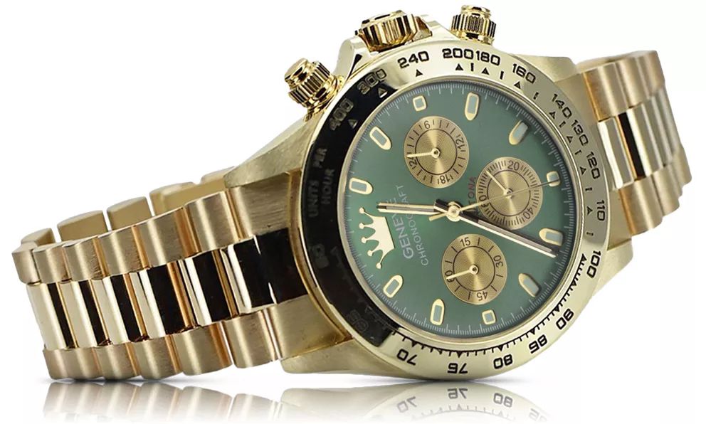 Złoty zegarek z bransoletą męski 14k Geneve mw014ydgr&mbw015y Katowice