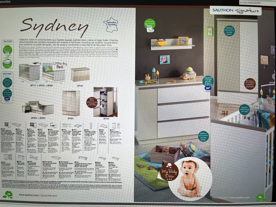 Quarto evolutivo Sauthon de bebé até adolescente