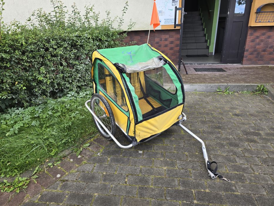 Przyczepka rowerowa dla dwójki dzieci max 27kg