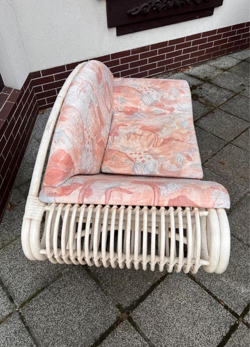 Sofa ogrodowa naturalny bambus/rattan. Flechtatelier Schütz. Lata 80