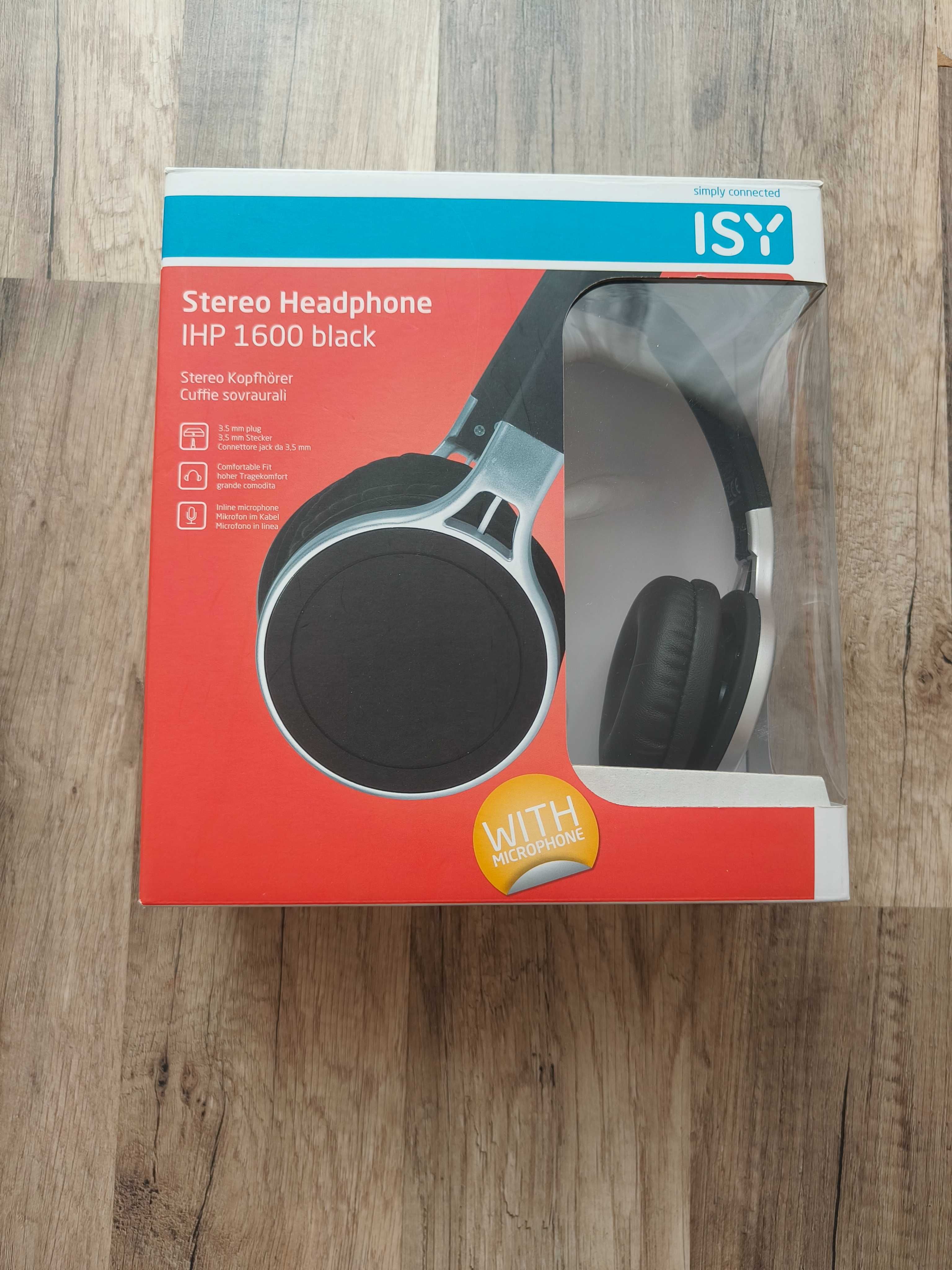 ISY Stereo Headphone IHP 1600 black z mikrofonem