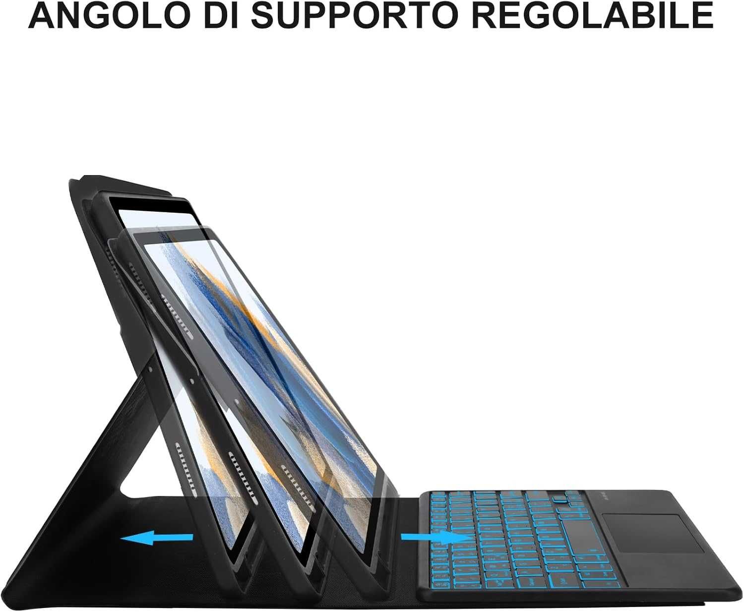 JADEMALL etui klawiatura LED RGB touchpad Samsung Galaxy Tab A9 Plus