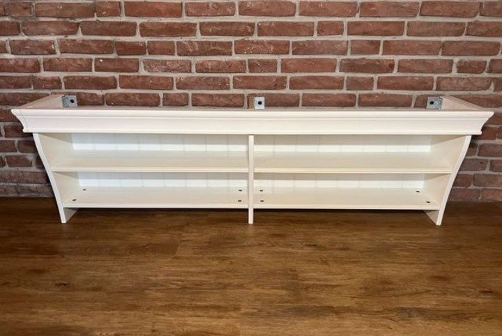 Zestaw mebli do salonu Ikea Liatorp biały - kredens, witryna, regał