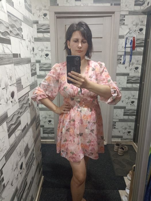 Шифонове плаття рожеве S-M