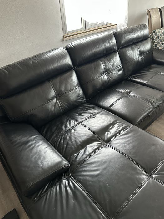 Sofa de pele chaise longue HAWAI Conforama como novo