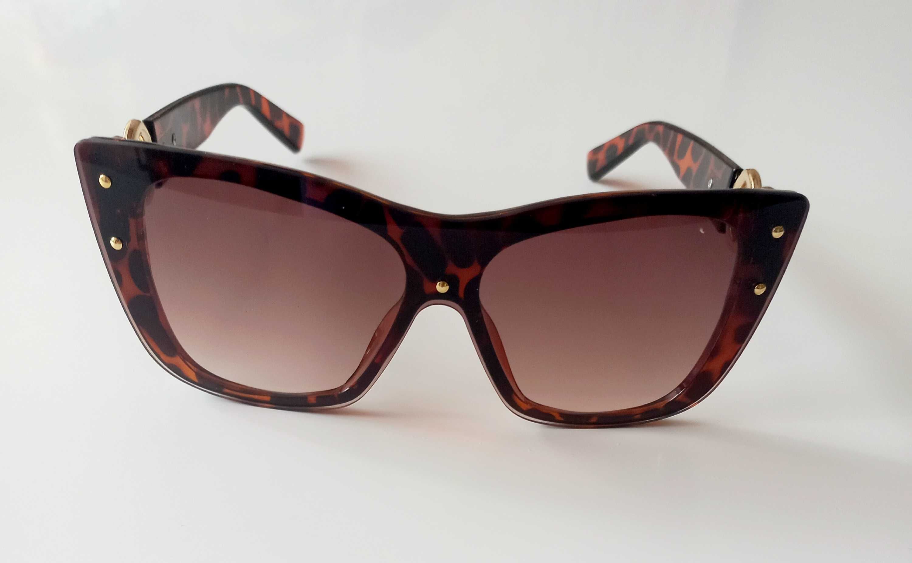 Obłedne Okulary przeciwsłoneczne damskie  duże inspirowane panterka