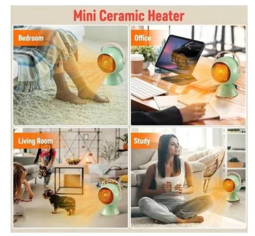 Termowentylator Grzejnik Elektryczny Farelka Cichy Ogrzewacz 1300W