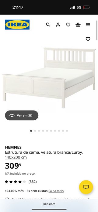 Estrutura de cama já com estrado de ripas