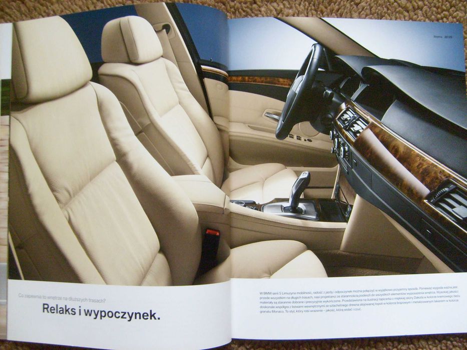 BMW 5 E60 Limuzyna 2009 POLSKA - obszerny prospekt 76 stron, stan BDB