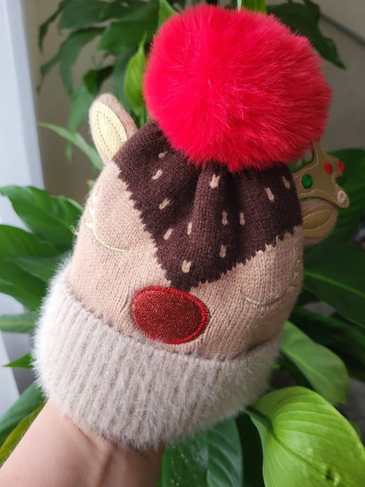 Шапка  детская новогодняя 6..12 мес