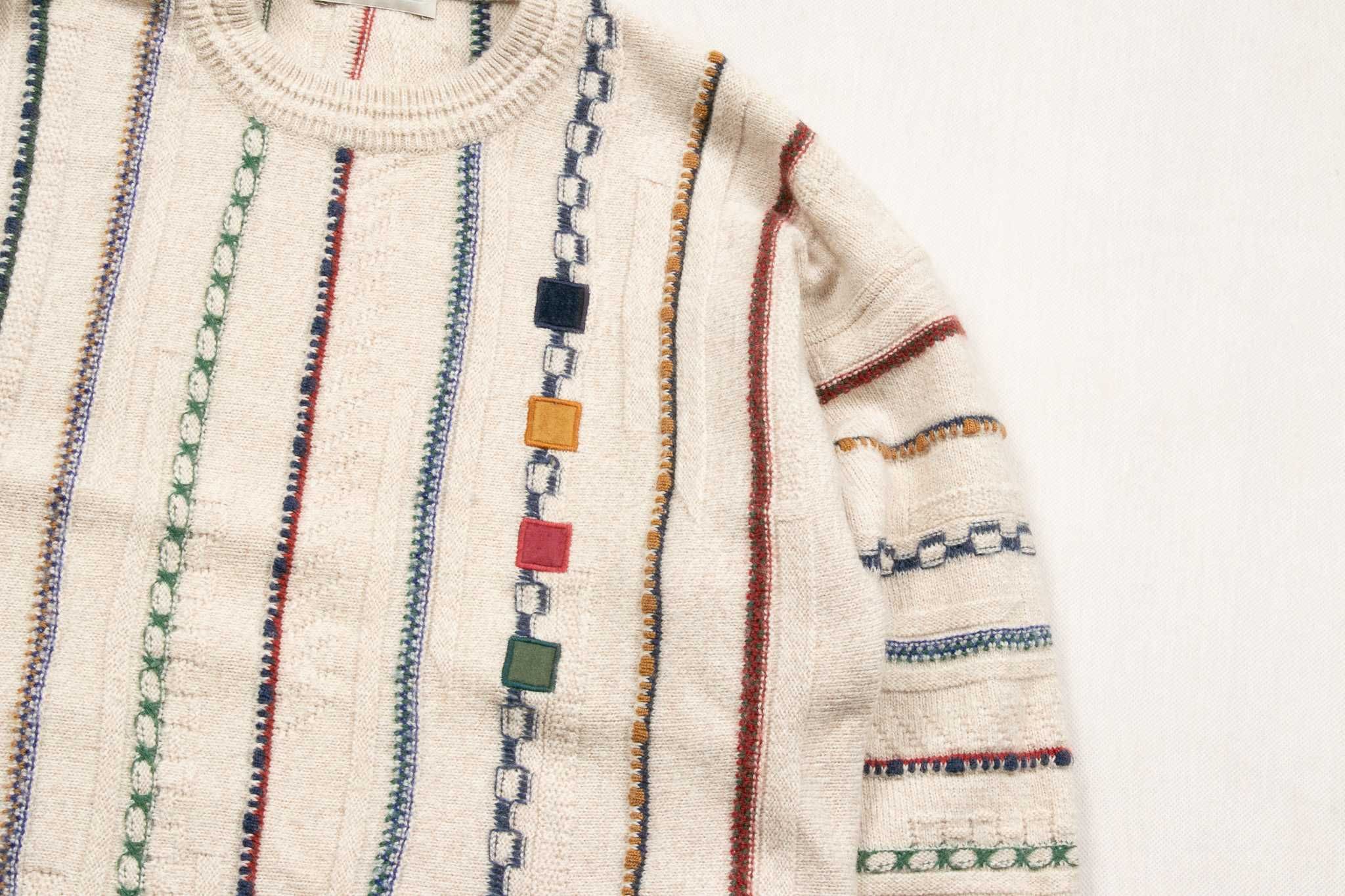 Sweter wełniany Coogi style vintage M