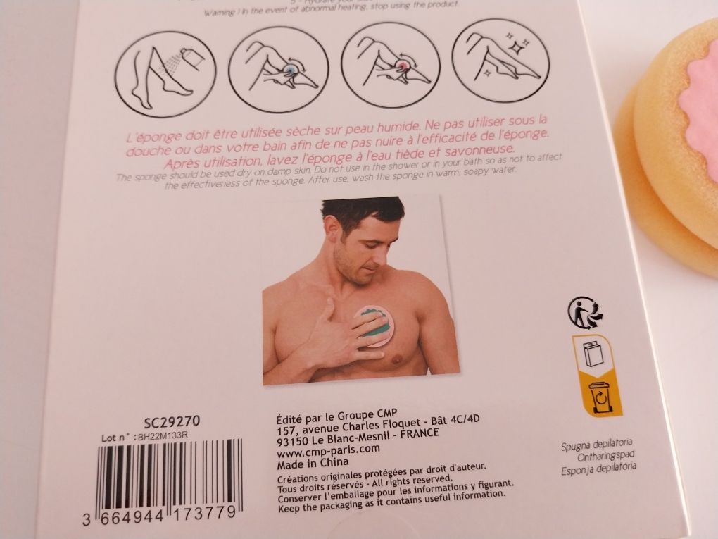 Esponja para depilação e esfoliação suave - NOVO