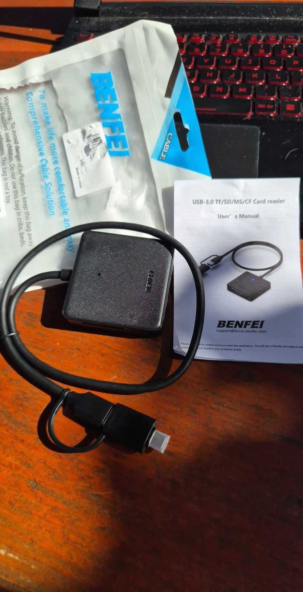 Czytnik kart pamięci, BENFEI 4 w 1 USB USB-C na SD Micro SD MS CF