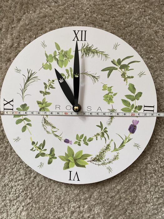 Zegar scienny lawendowe motywy zielono fioletowe