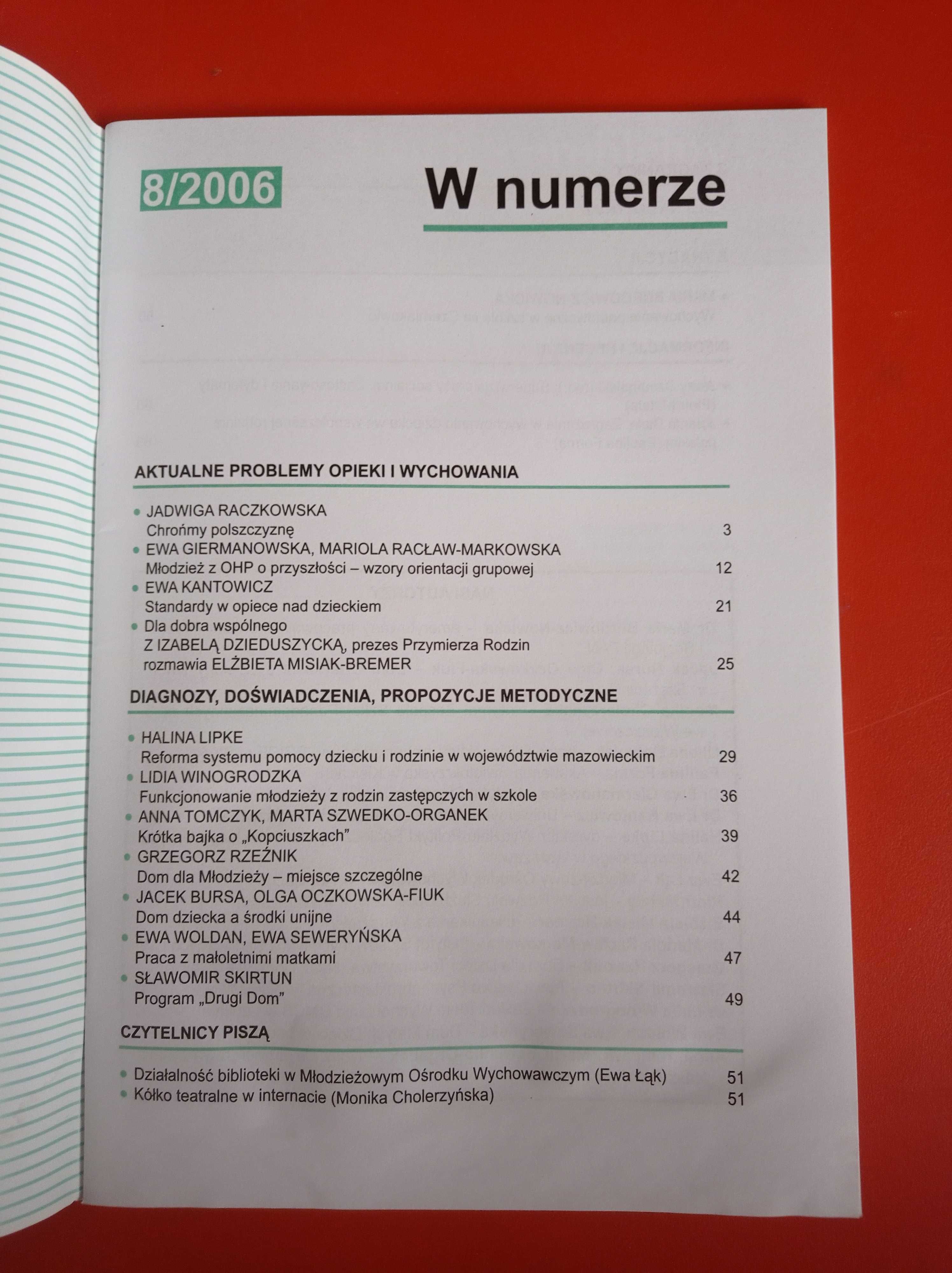 Problemy opiekuńczo-wychowawcze, nr 8/2006, październik 2006