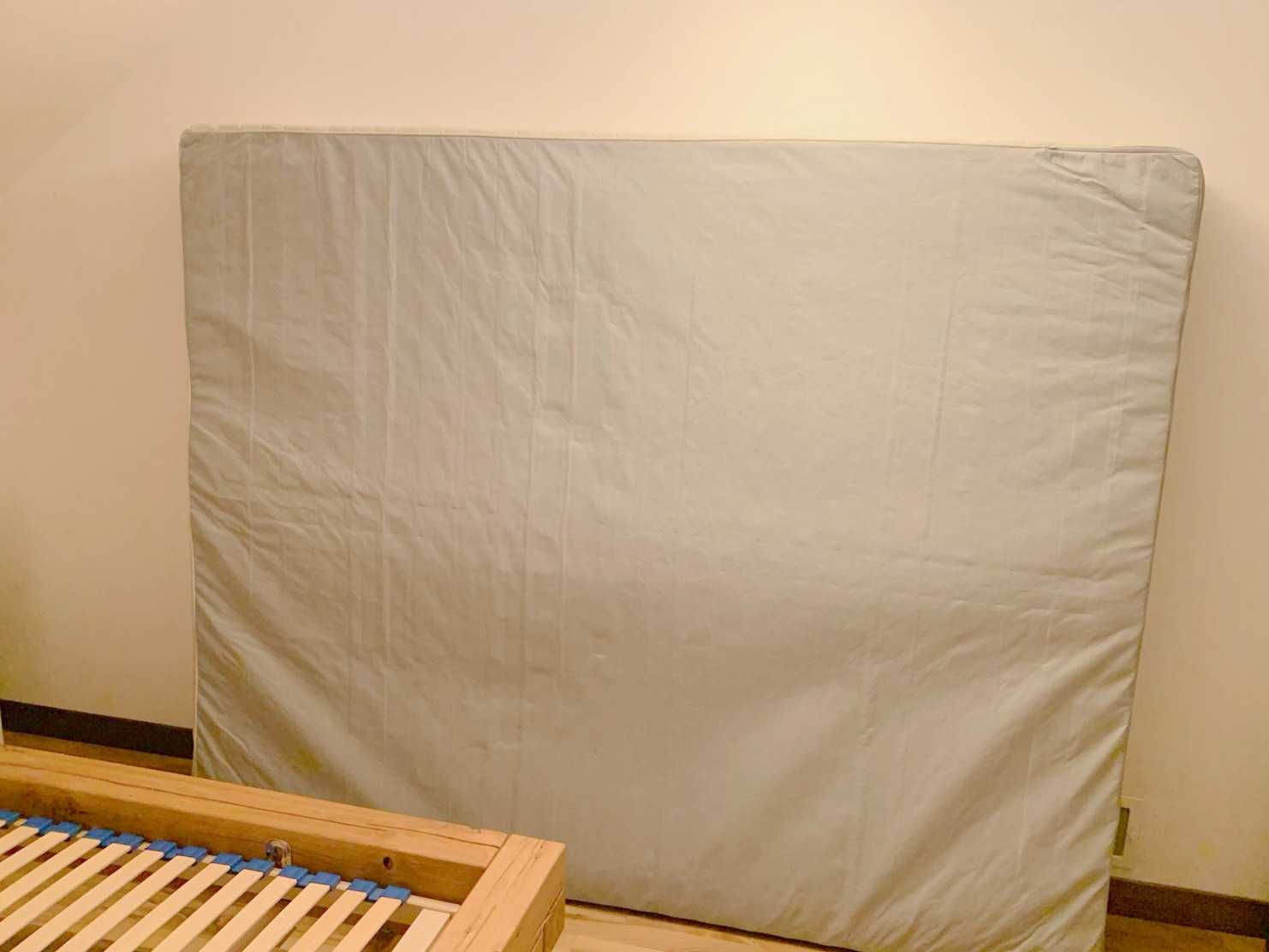Łóżko podwójne drewniane | 180 x 220 cm | dąb naturalny