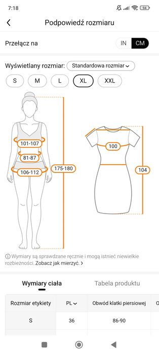 Sukienka ciągliwa XL