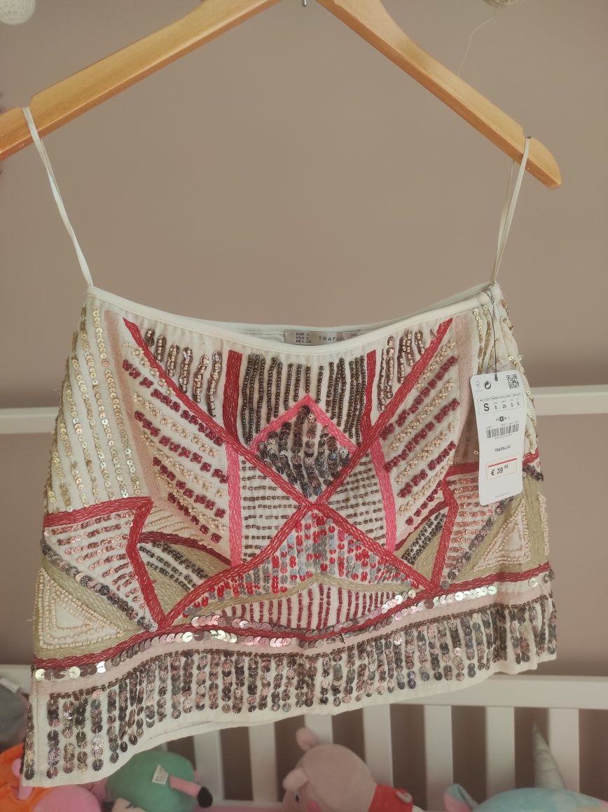 Nowa Spódnica mini Zara Boho etno aztecka 36 rozm.S