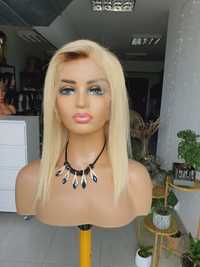 Włosy natutlane blond z odrostem peruka lace front 40 cm