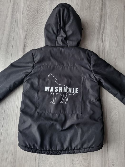 Czarna kurtka zimowa polska marka Mashmnie r. 128-134