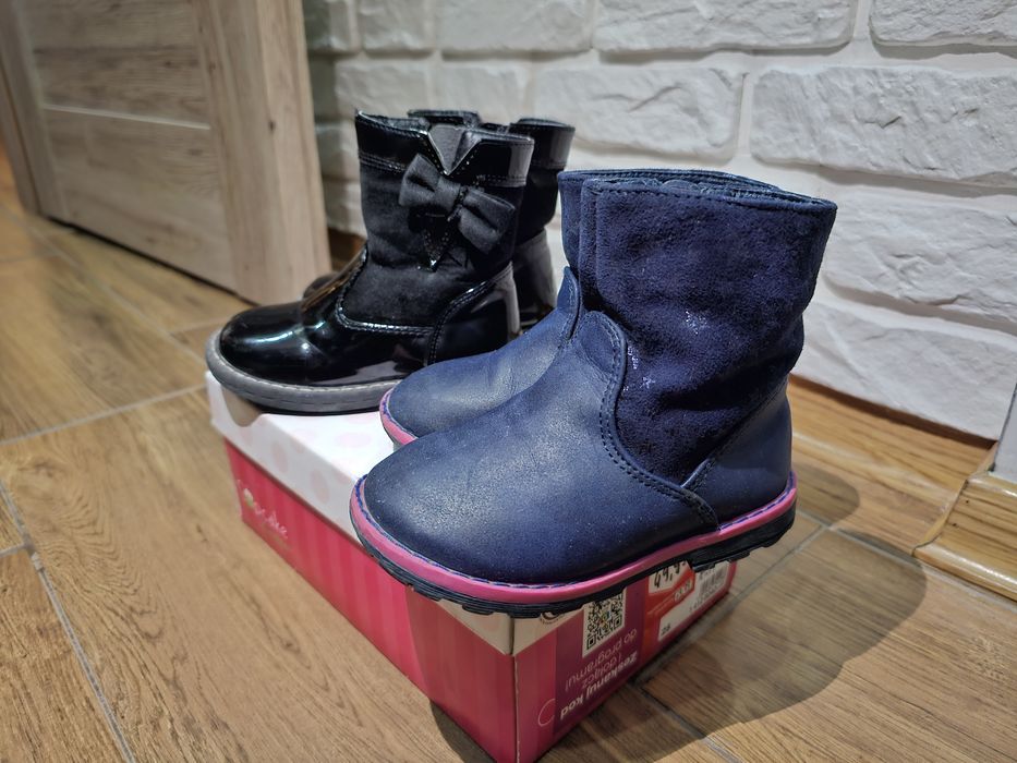 Botki dziewczęce 2 pary trzewiki zimowe 23