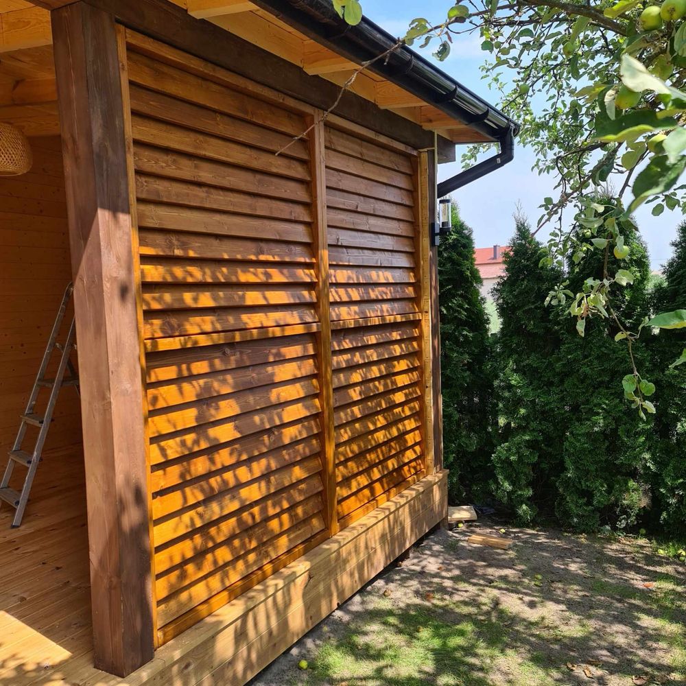 Zabudowa tarasu ruchome deseczki shuttersy