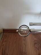 Nowy podwójny karnisz okienny, 180 cm fi 19 ciche kółka