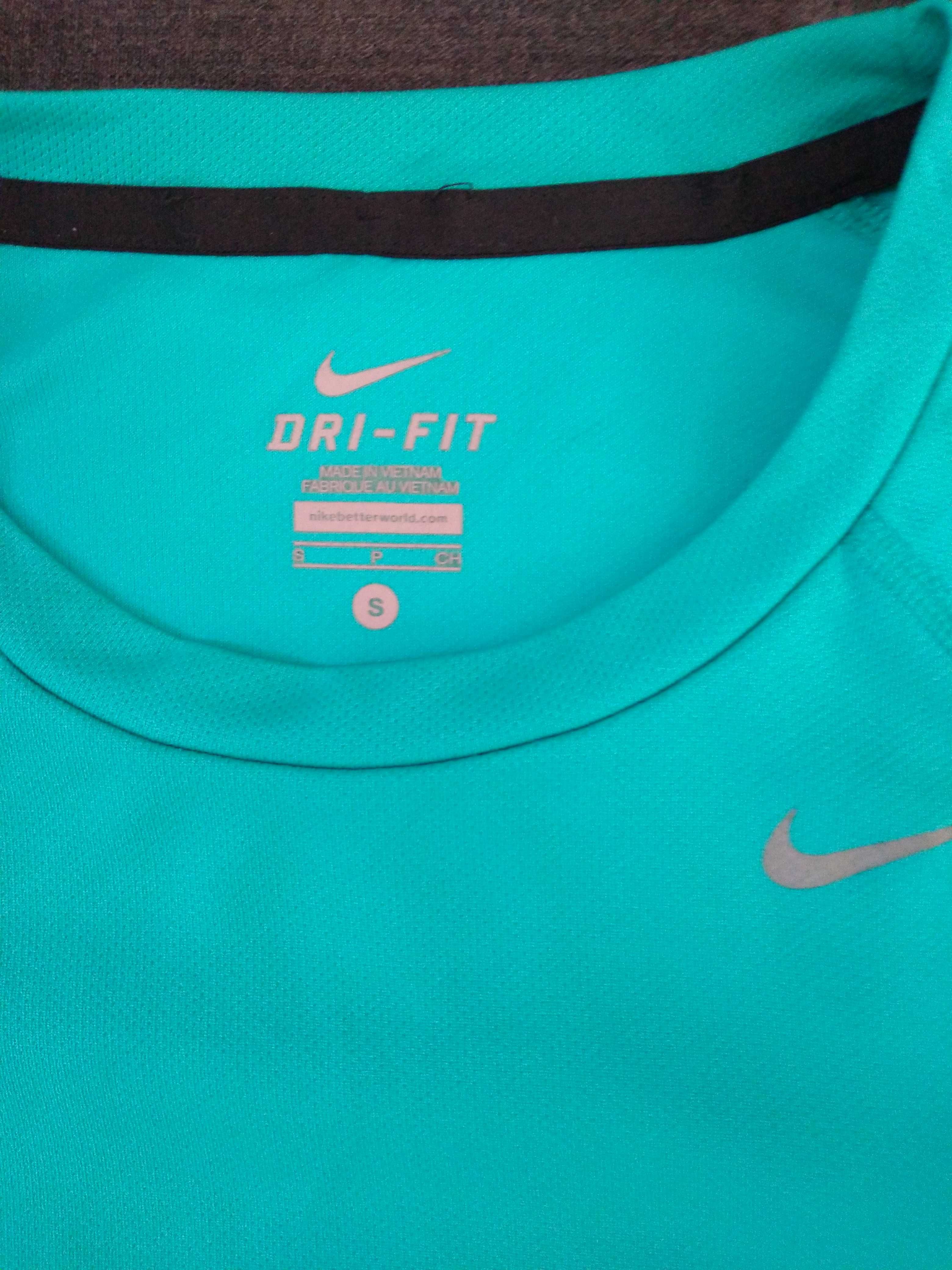 NIKE DRI-FIT , koszulka sportowa ,S ,kolor turkus