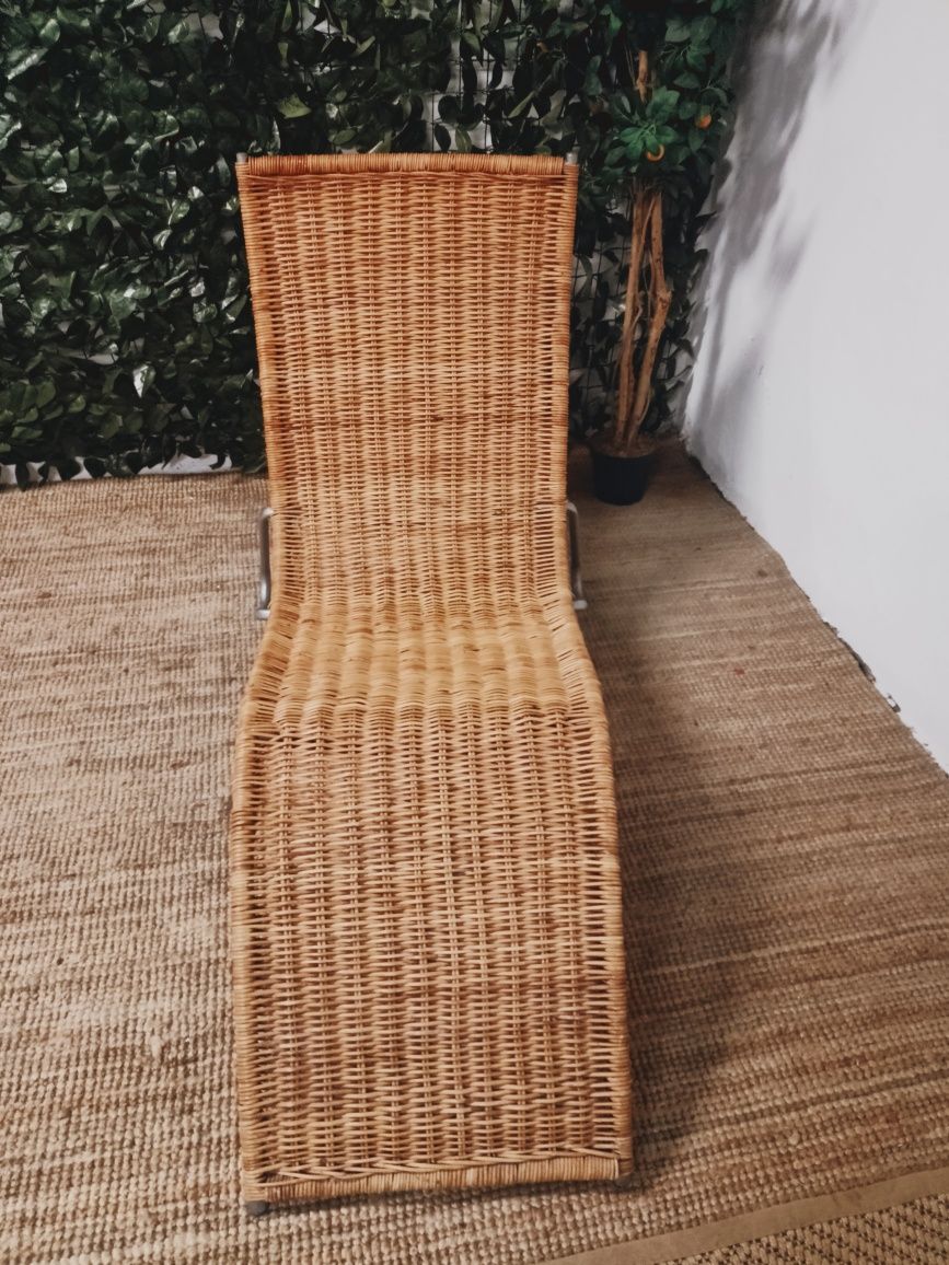 Leżak, fotel rattanowy IKEA.