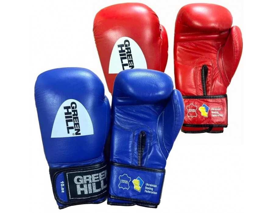 Боксерські рукавиці UBF Green Hill Knock 10 oz з печаткою ФБУ