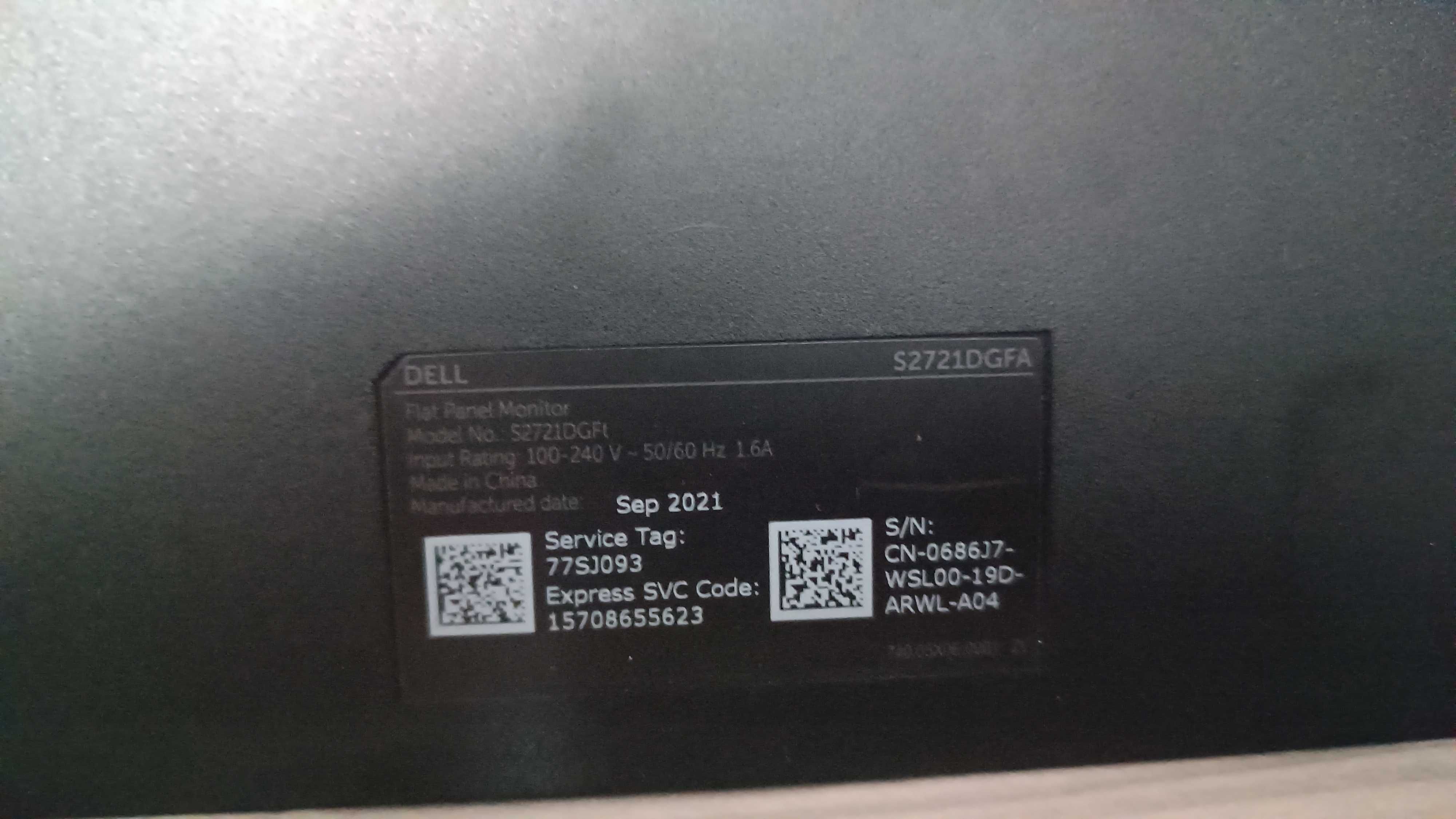 Монітор 27" Dell S2721DGFA (210-AXRQ) (Бита матриця)
