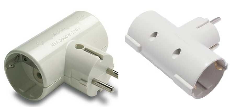 Ficha dupla lateral branco