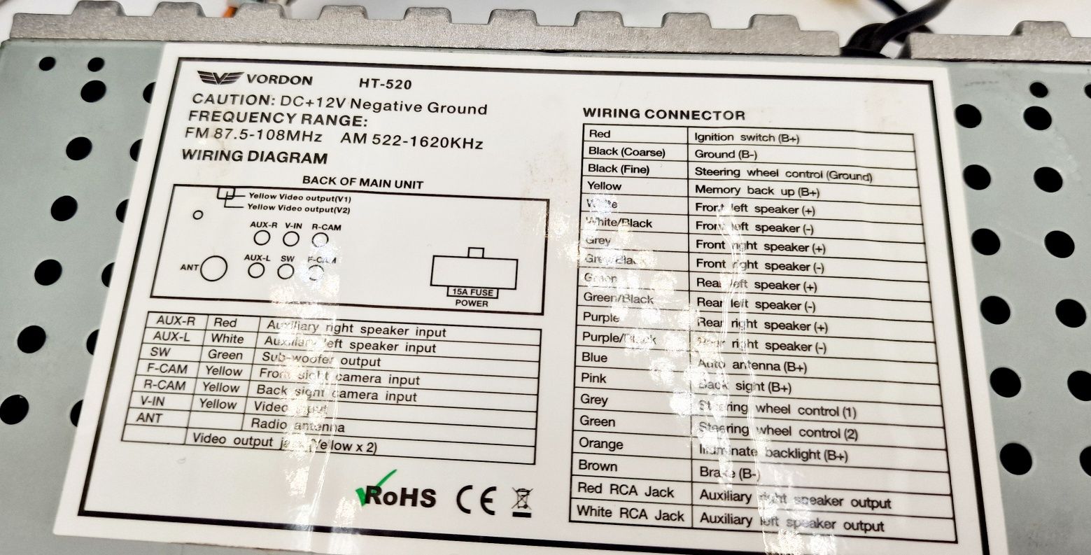 Radio Vordon  HT-520 na Androidzie