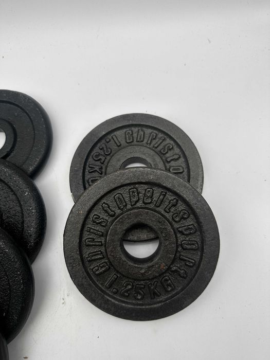 Ciężarki na siłownię do hantli sztangi całość 11kg 1kg 1.25kg.