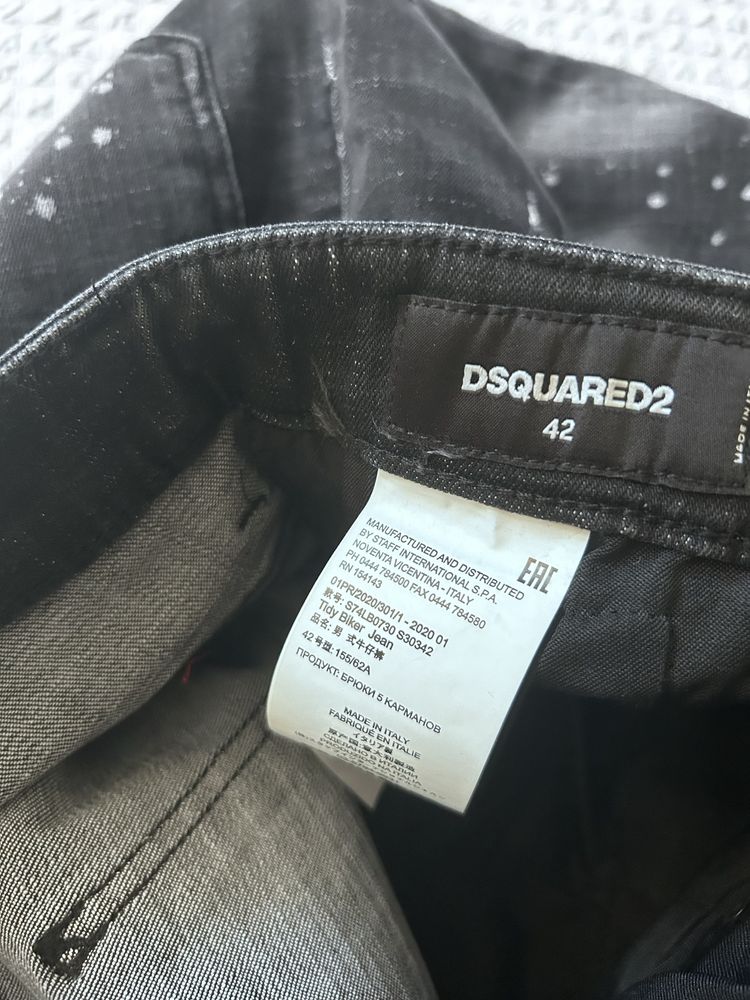 Spodnie Dsquared2 czarne damskie przetarcia