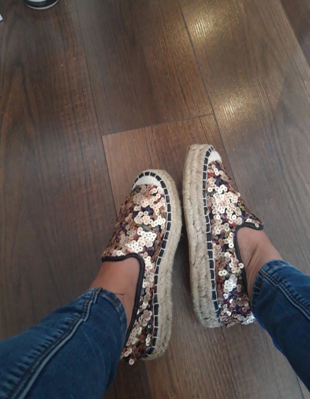 Espadryle wygodne cekinowe rozmiar 37