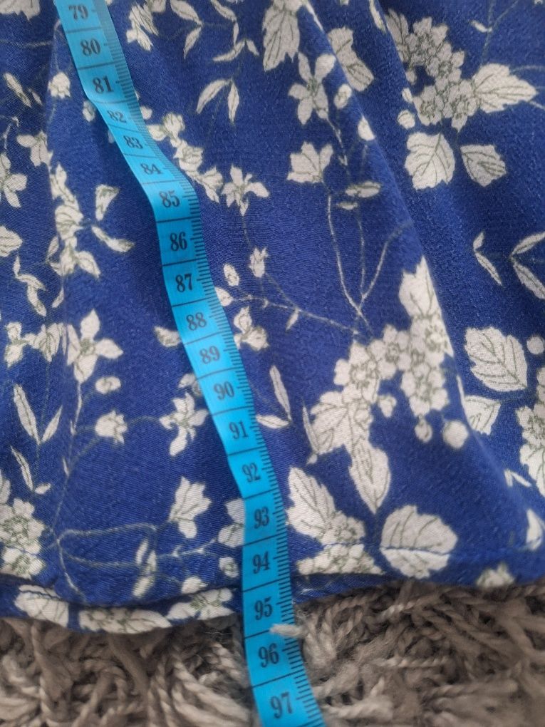 Sukienka niebieska w kwiaty r. 36, 100% wiskoza