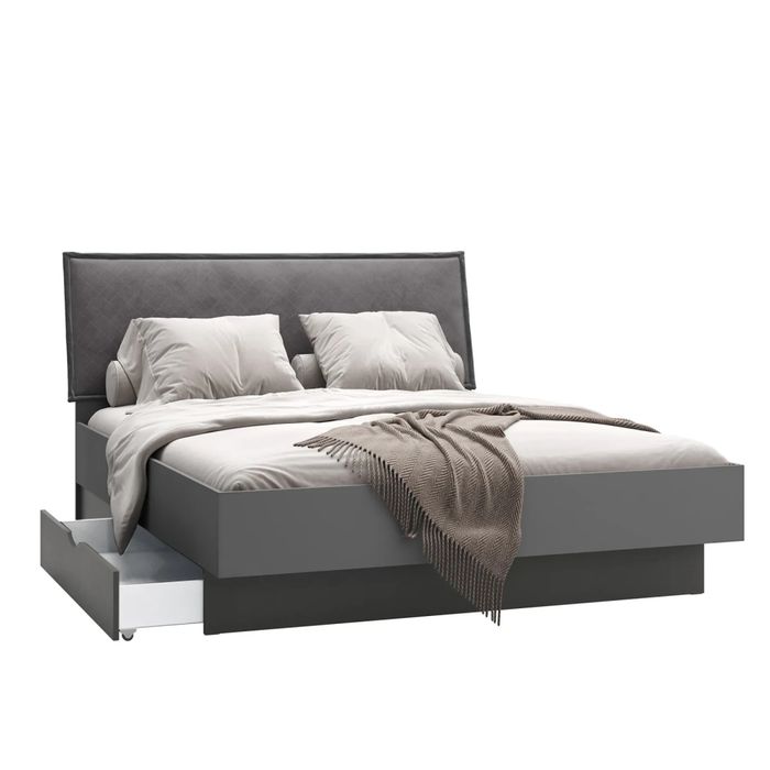 Ліжко двоспальне сіре ТЕО