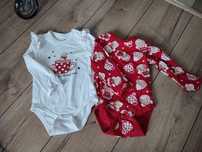 2x body z długim rękawem świąteczne ciastek r.86