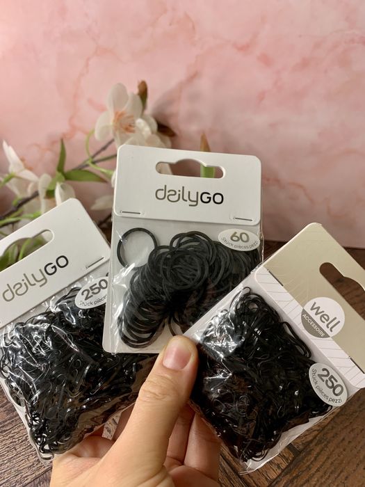 Zestaw gumek silikonowych czarnych do warkoczy