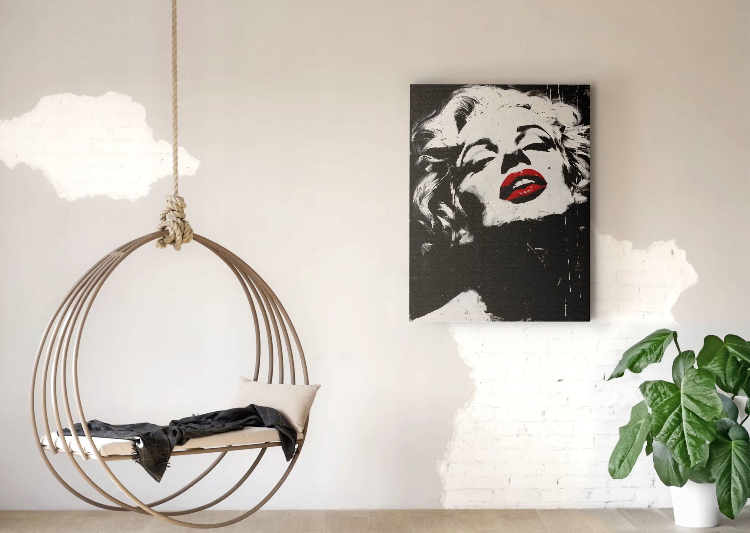 Obraz na płótnie Marilyn Monroe 60x80 cm - Pop-Art Ikona Glamour