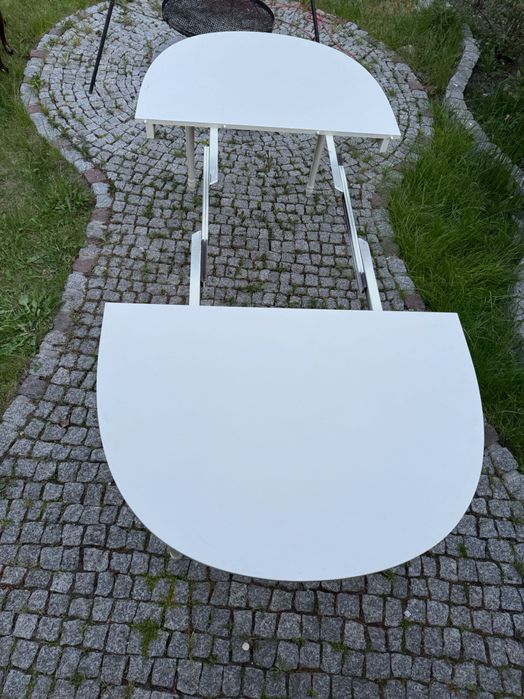 Stół owalny biały styl prowansalski zdobiony rozkładany Ludwikowski