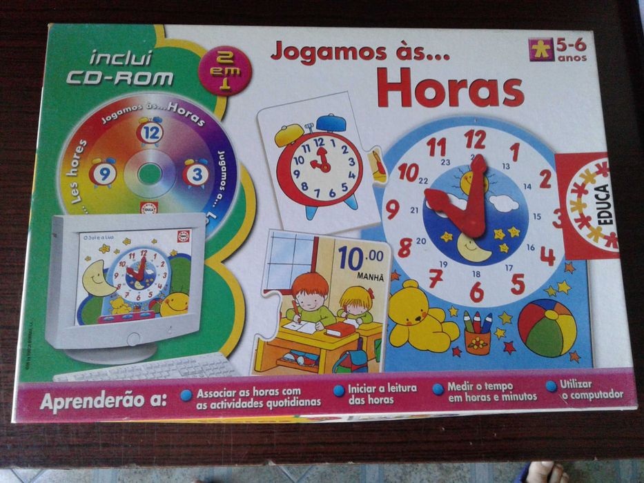 Jogo educativo "Jogando... às horas" da marca EDUCA. como NOVO!