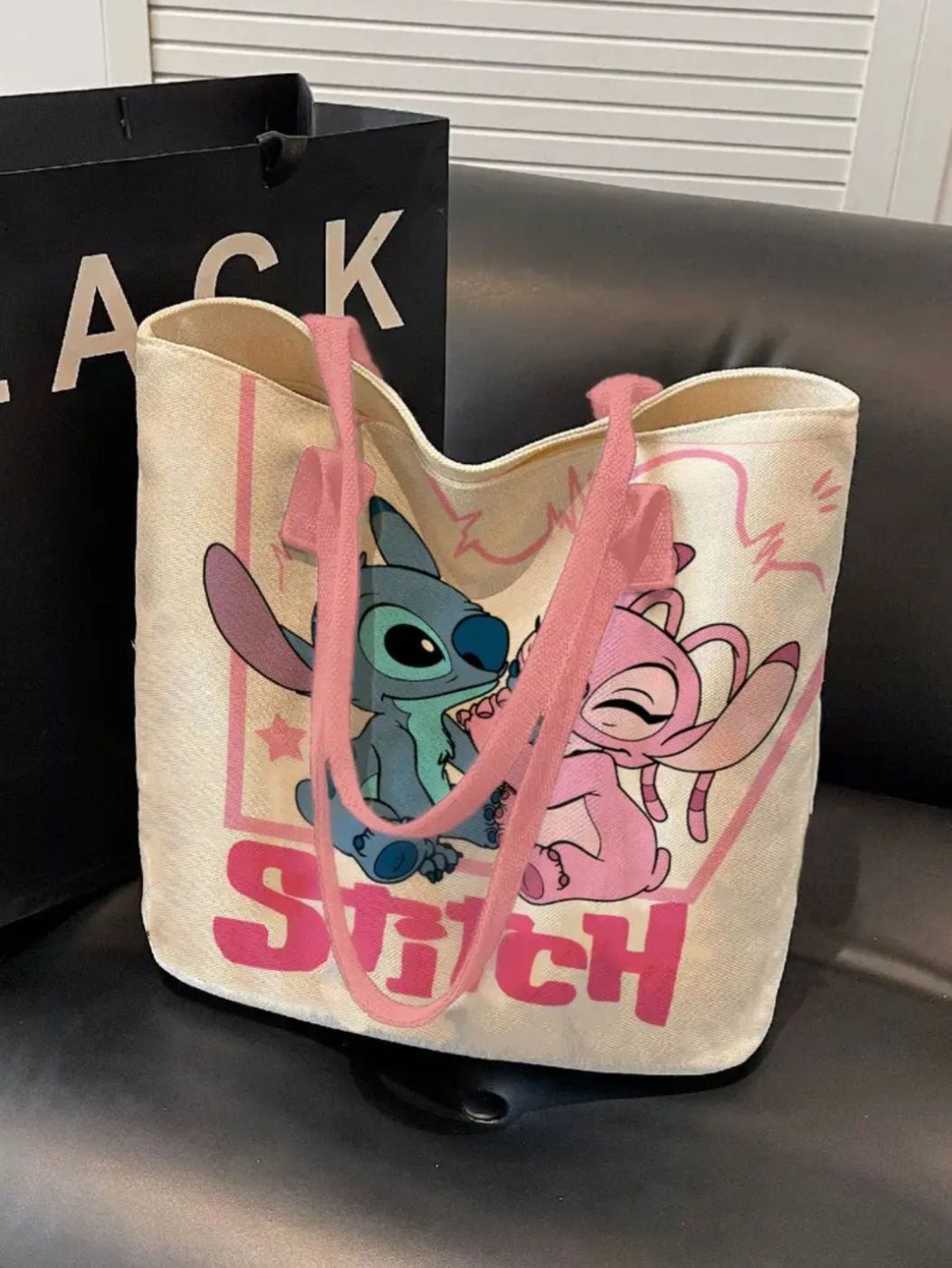 Torba materiałowa torebka Stitch różowa