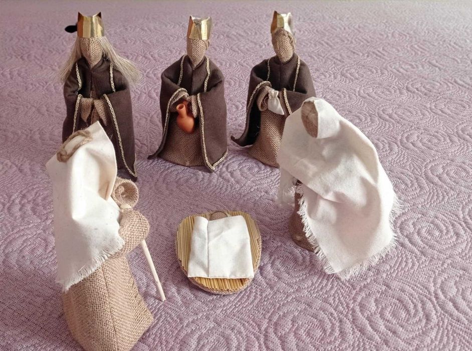 Presépio de Juta feito á mão