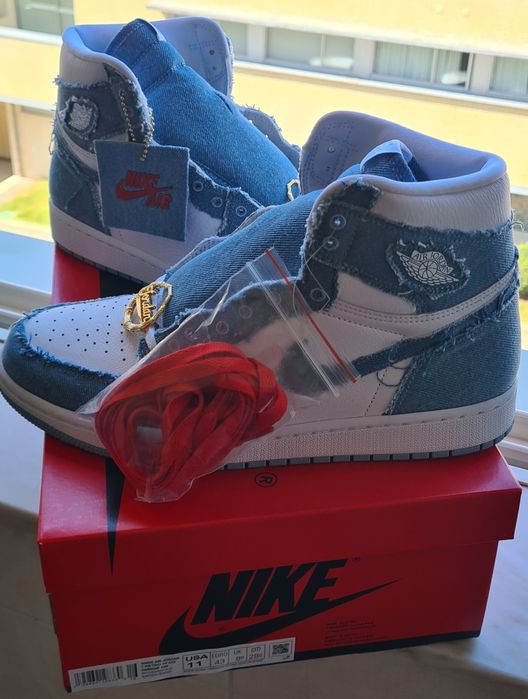 Ténis novos a estrear na caixa Nike AIR JORDAN 1 retro high Denim 43.