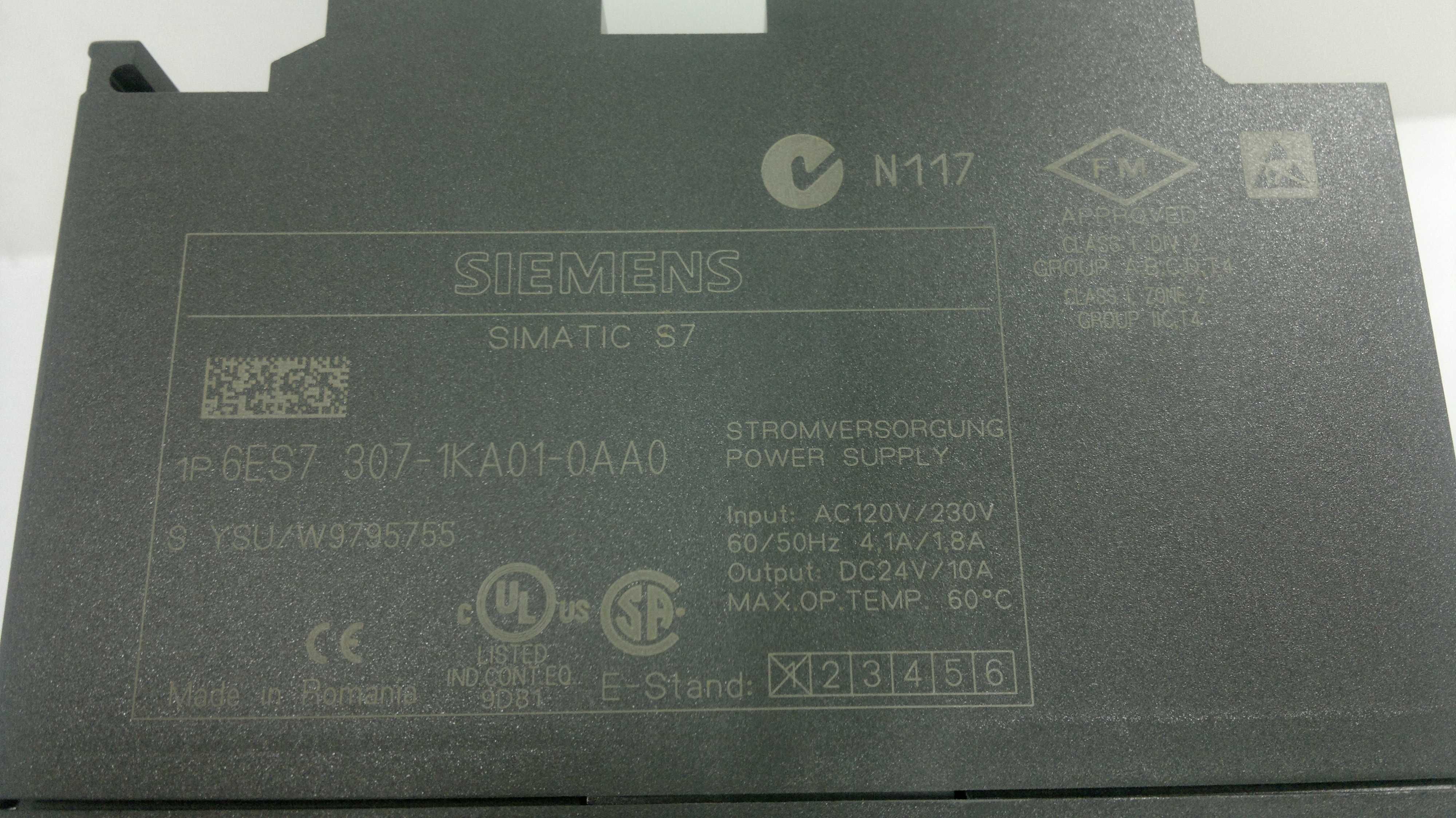 Zasilacz Siemens Simatic S7 PS307 10A 24V 1P 6ES7 307-1KA01-0AA0