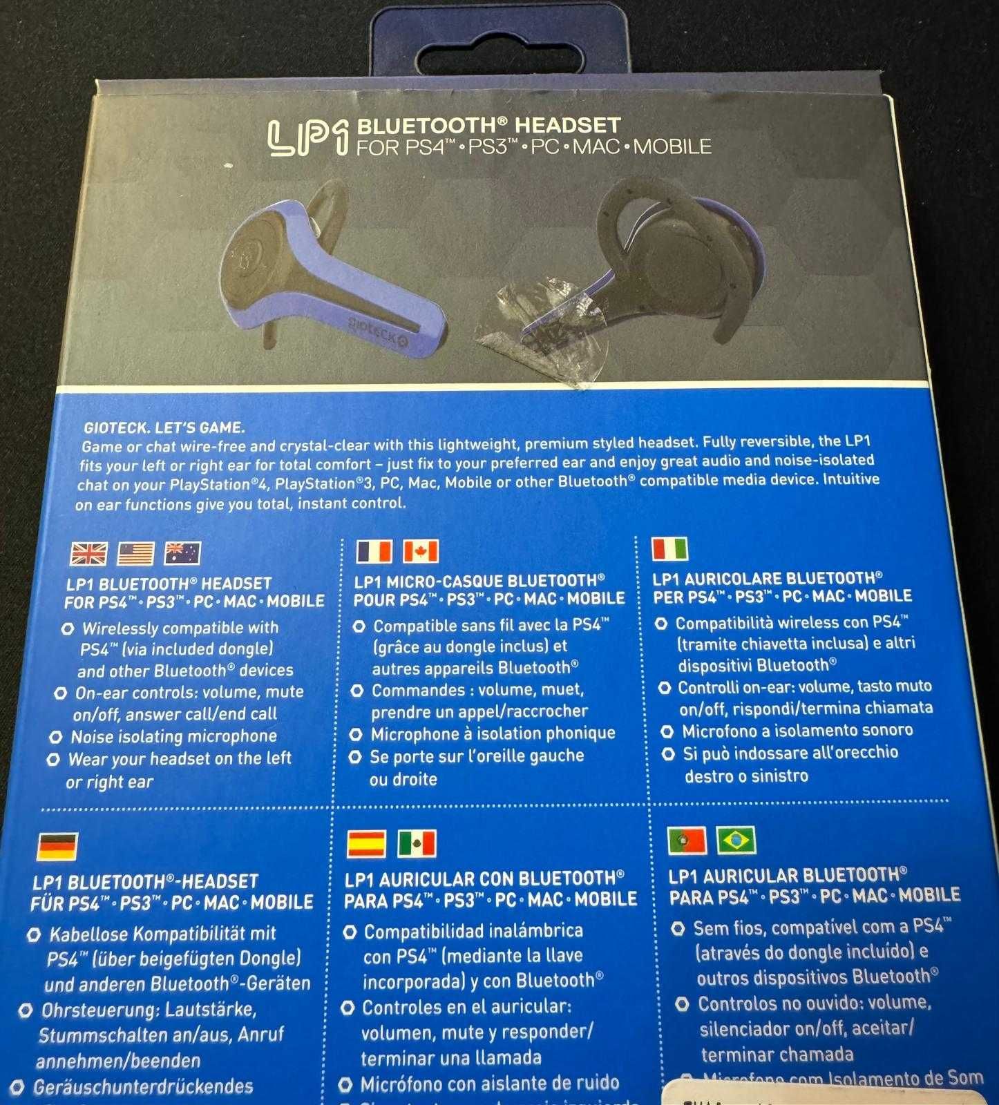 Gioteck LP1 Auricular Bluetooth (Blue) PS4