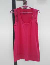 Bluzka damska koszulka top cekiny różowa S 36